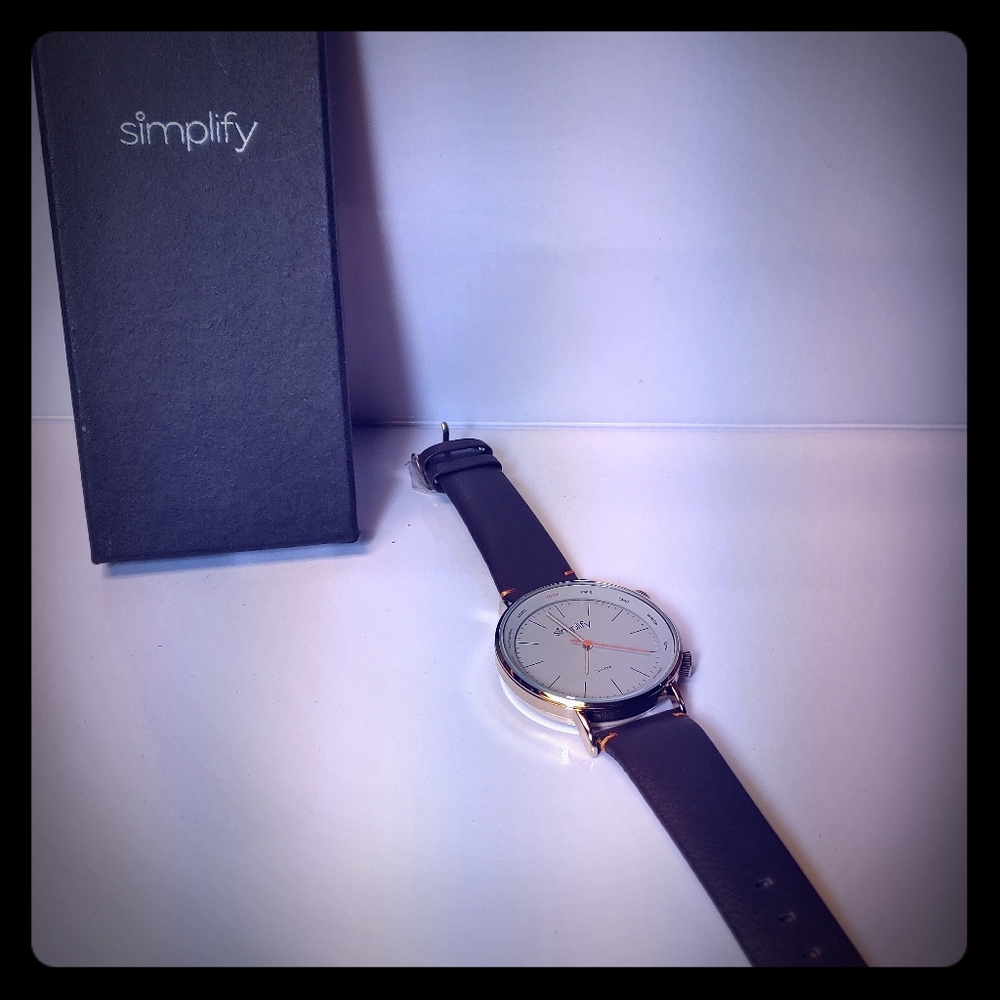 Mens Simplify rotating world time zone watch